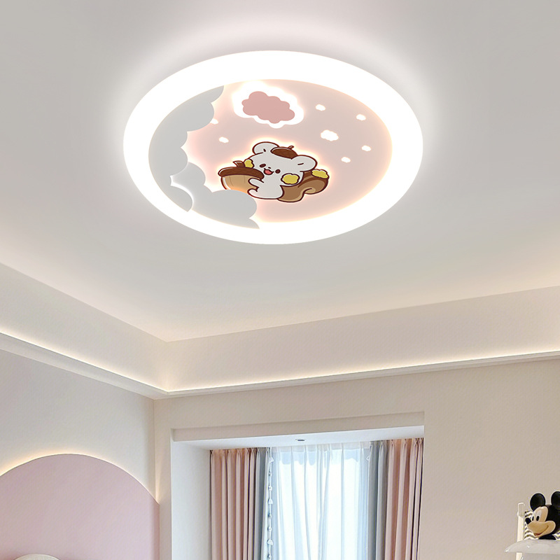 Lámpara de techo de habitación para niños, espectro completo, protección ocular led, dibujos animados minimalista moderno, astronauta, niña, lámpara de dormitorio