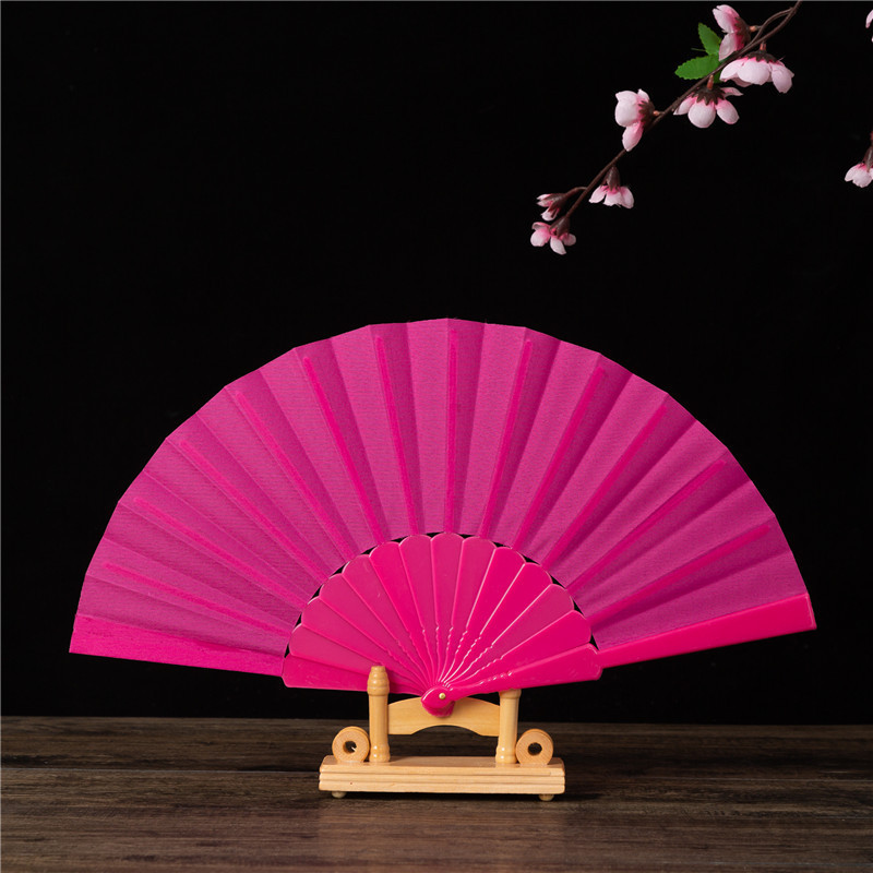 Abanico de superficie plana de plástico rojo rosa