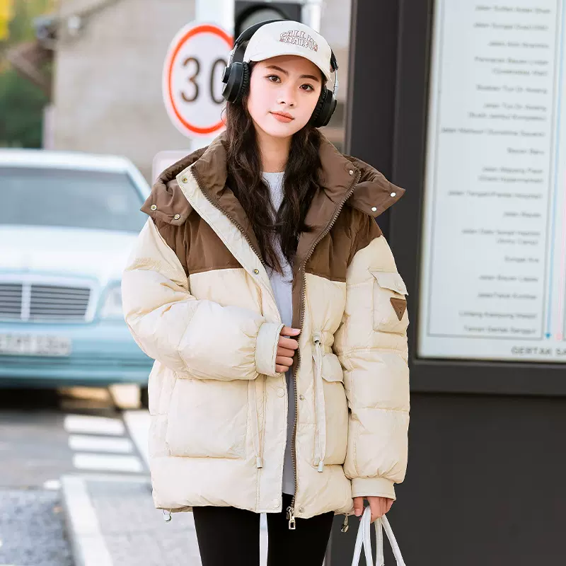 女童连帽羽绒服2023新款大童冬季高初中学生冬装13岁女孩加厚外套