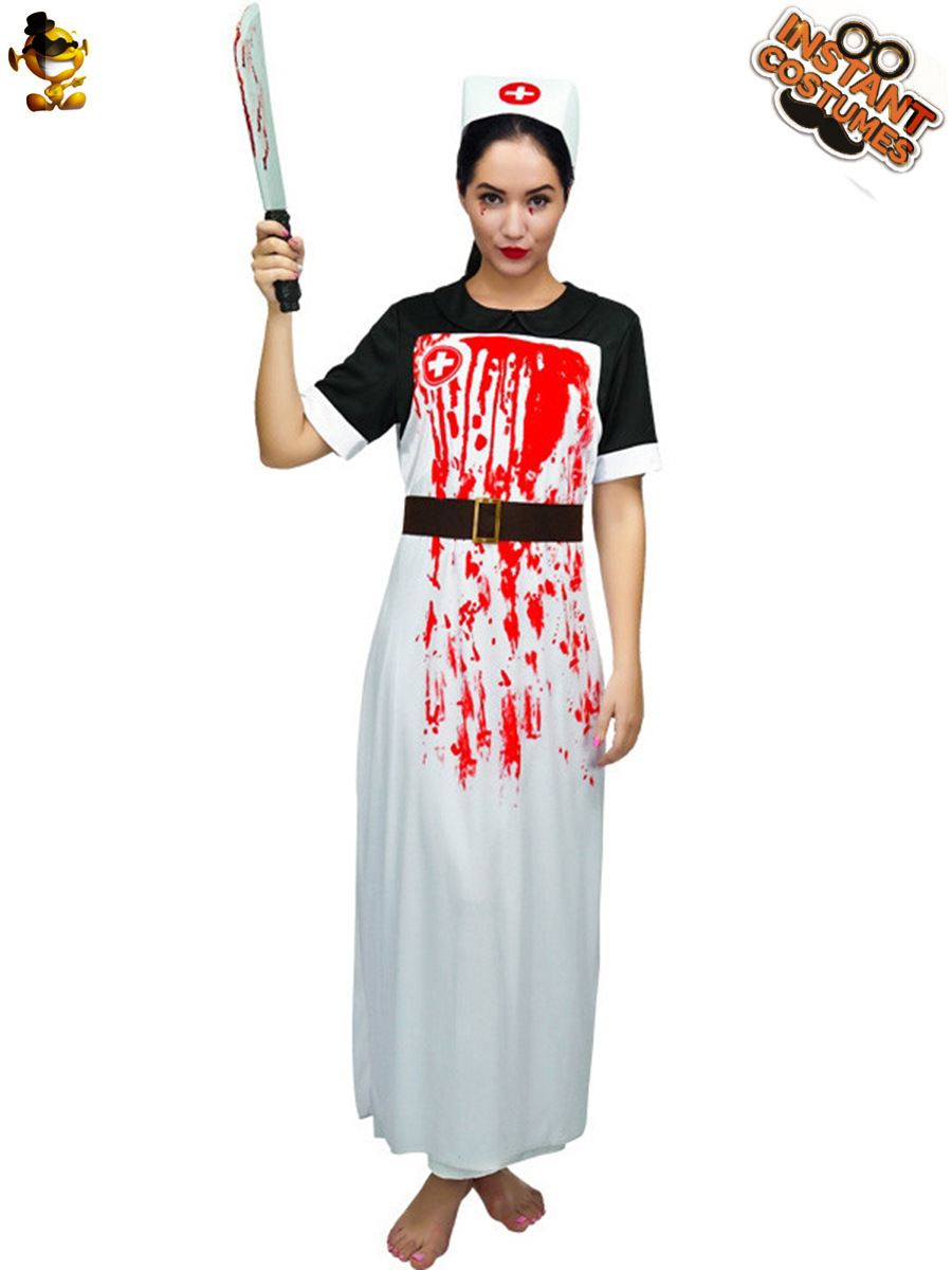 Halloween adulto mujeres sangriento Zombie enfermera traje grande hembra Zombie doctor juego de rol traje de la etapa