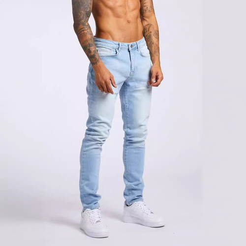 New European and American AliExpress Jeans for Men, Cross-border Instagram Trendy Black Tapered High-Waisted Petite Denim Pants for Men