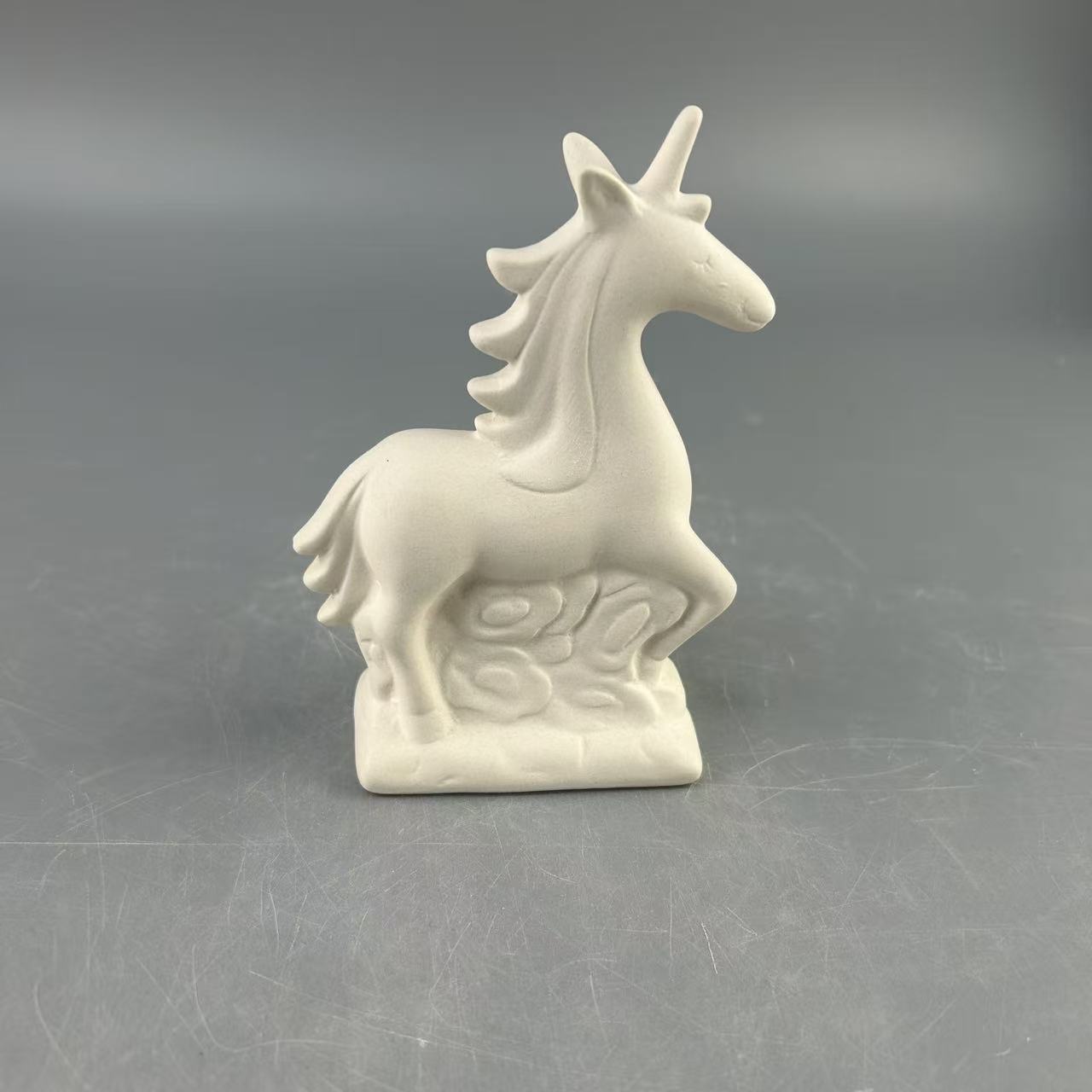 Personalizada red DIY cerámica unicornio blanco con pincel de pintura conjunto de graffiti padres-hijos paquetes de materiales hechos a mano