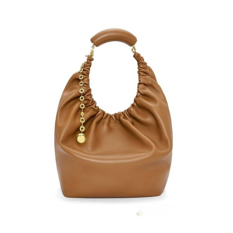 Luojia High-End Squeezeel Garbage Bag Leather Bucket Bag Donut Chain Handbag Single Shoulder Crossbody Bag