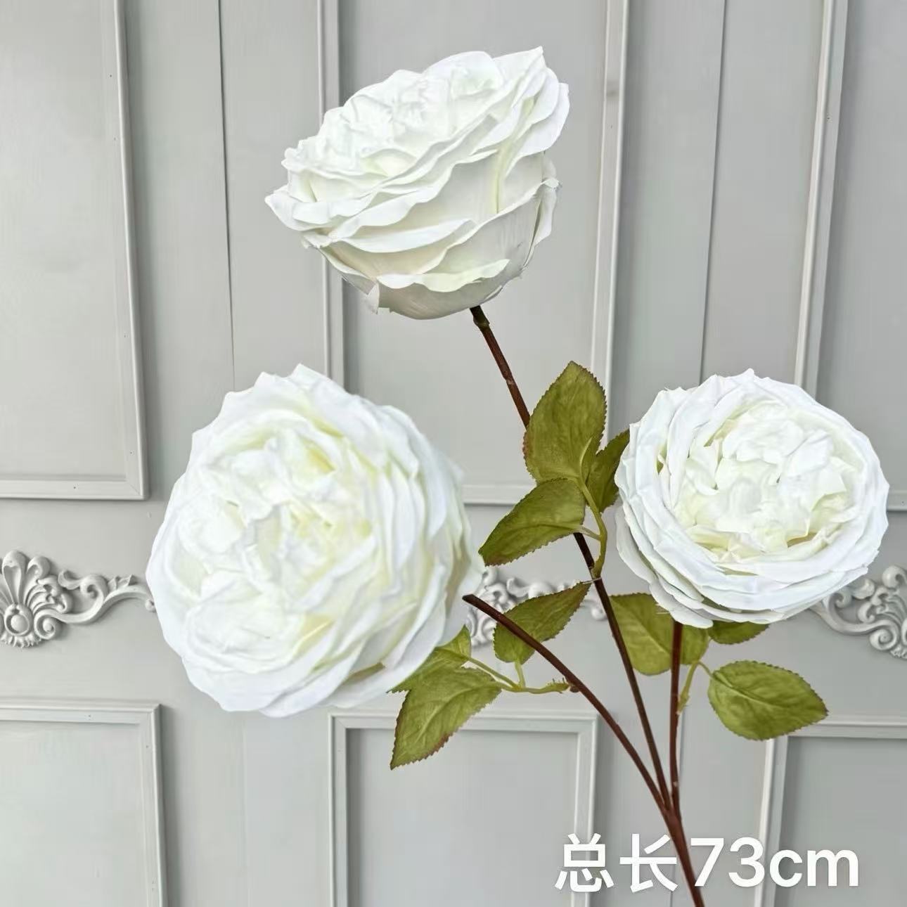 Flores artificiales blancas para decoración de escenarios, escaparates, arreglos de rosas, arte floral suave y composiciones florales.