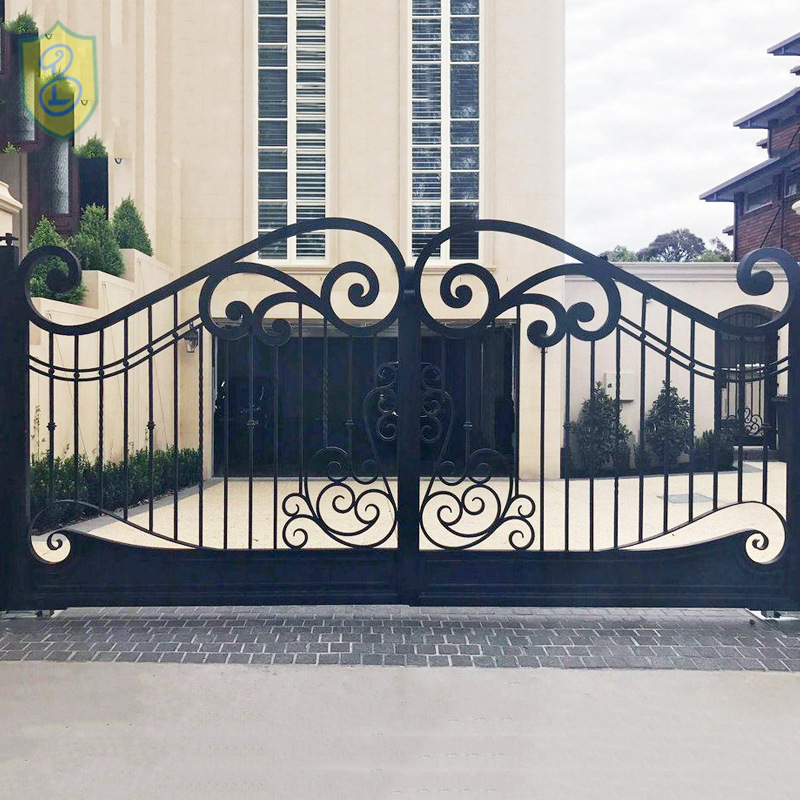 European-Style Wrought Iron Villa Gate, Garden Gate, Iron Sliding Gate, Handcrafted Iron Gate Factory
