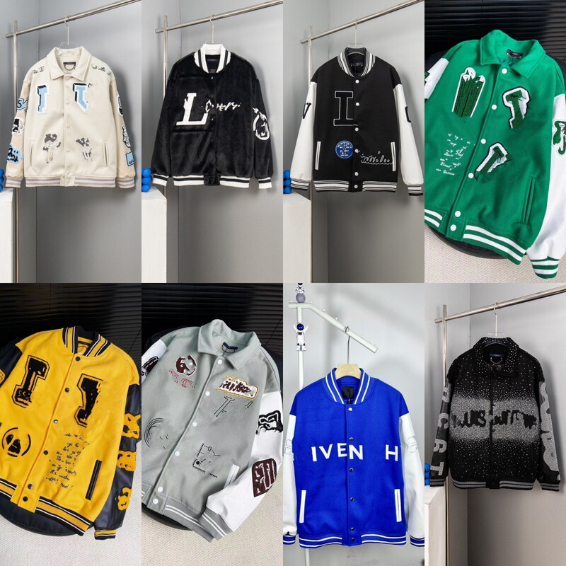 High-End Version Cross-Border Lujia Letter Global Towel Embroidery Multi-Needle Embroidery Baseball Jacket Unisex