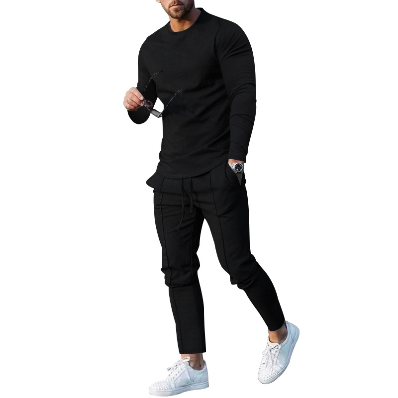 Men's Solid Color Pants Sets Men's Clothing display picture 13