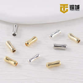 18K包金保色骨头通孔管珠手工diy手链竹节隔珠铜电镀真金配件批发