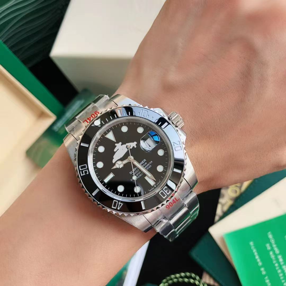 Ventas directas de fábrica C fábrica verde reloj fantasma de agua negra negocio de los hombres reloj mecánico automático luminoso reloj impermeable