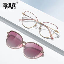 新款女士TR90磁吸套镜偏光墨镜金属防蓝光眼镜可配度数镜架7102