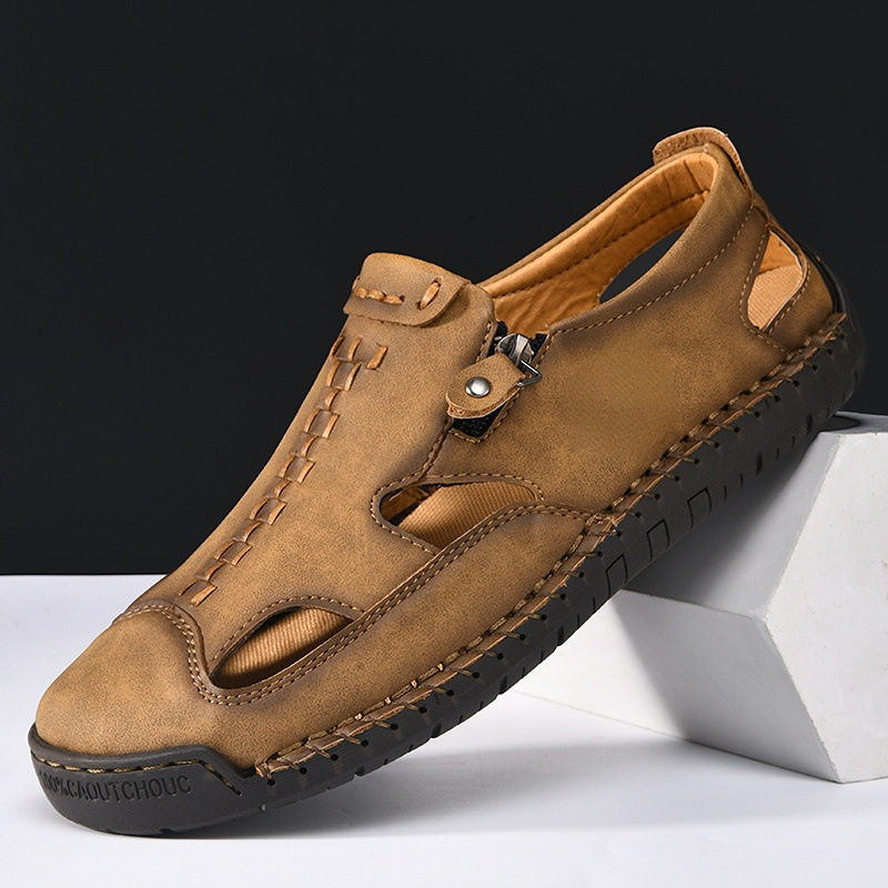Dép sandal nam bít mũi thoáng khí chống trượt, cỡ lớn đi biển — T2518 trắng, T2518 vàng, T2518 xanh, T2518 đen