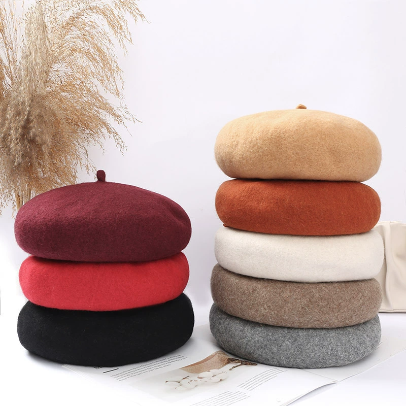 Фабрика трансграничной оптовой 2024 новый австралийский меринос шерстяной берет трикотажные теплые шляпы на складе