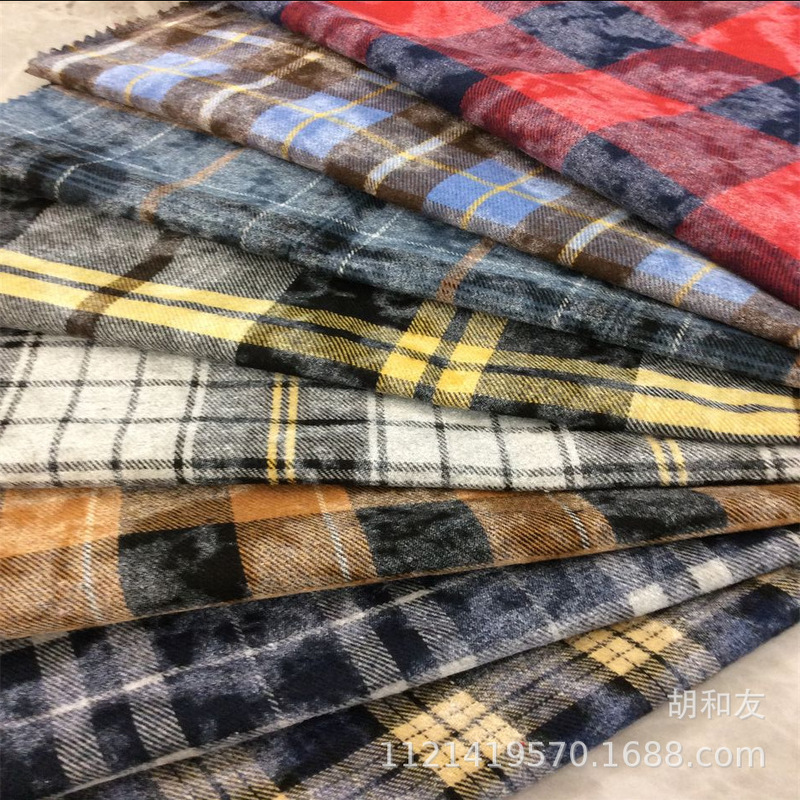 Flannel Single-Sided Brushed Plaid Fabric Casual Shirt Plaid Fabric Wholesale in Stock Flannel Single-Sided Brushed Plaid Fabric Casual Shirt Plaid Fabric Wholesale in Stock