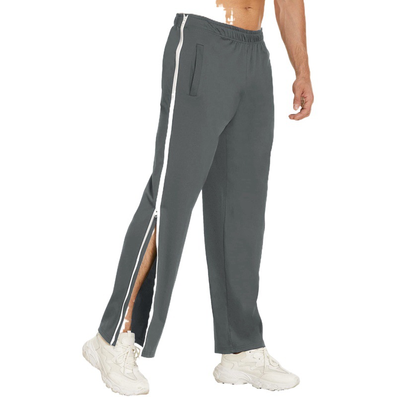 European and American Cross-Border Men's Trendy Sports Zipper Pants, Loose Sweatpants, Training Second-Take-Off Basketball Pants