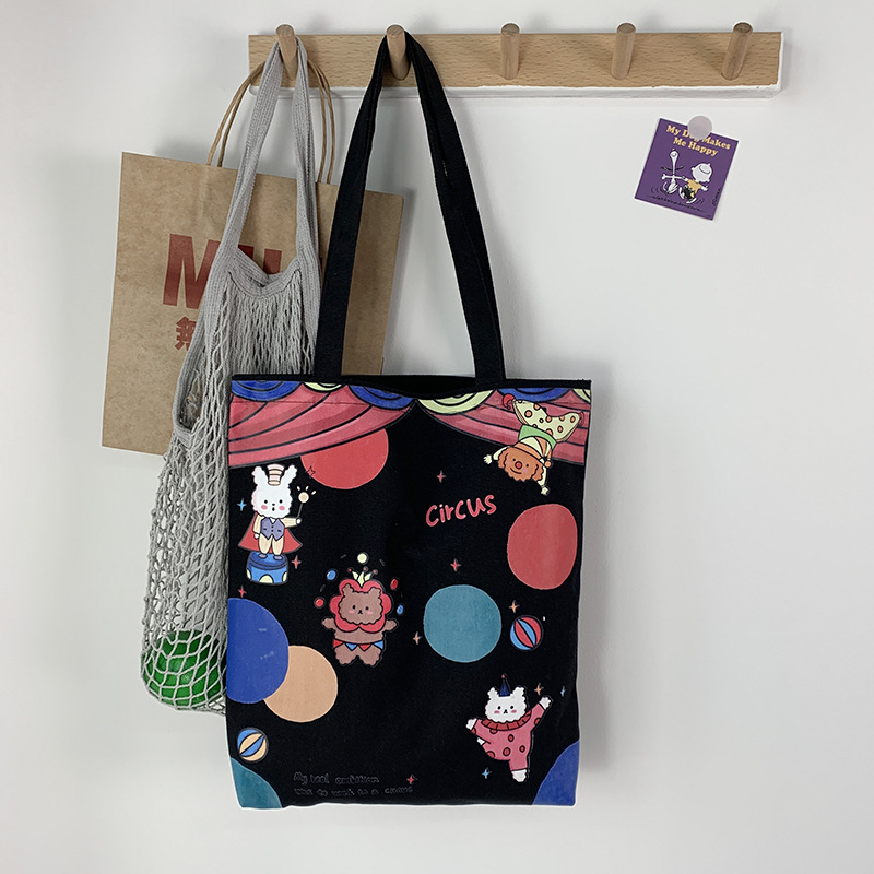 Bolsa de lona para mujer con un solo hombro estilo japonés nicho ins clase de estudiante de gran capacidad estilo coreano portátil todo partido lindo bolsa de compras
