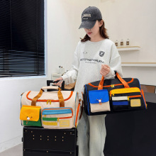 可爱撞色短途旅行包耐磨洋气健身包女干湿分离大容量手提行李包袋