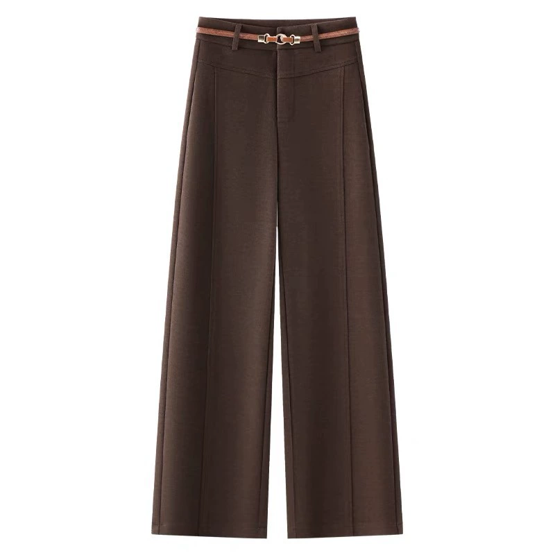 Зимние новые толстые прямые брюки узкая версия тонких брюки женские брюки платан черный цвет карри другие