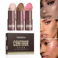HelloKiss кросс-бордерный многоцветный стик для контуринга и хайлайтера для модификации и осветления, набор из трех стиков для румян и контуринга