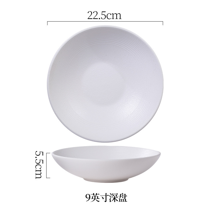 無地セラミックラウンドプレート、浅皿ステーキプレート、フロストライン洋食プレート、レストラン特製パスタプレート、デザートボウル|undefined