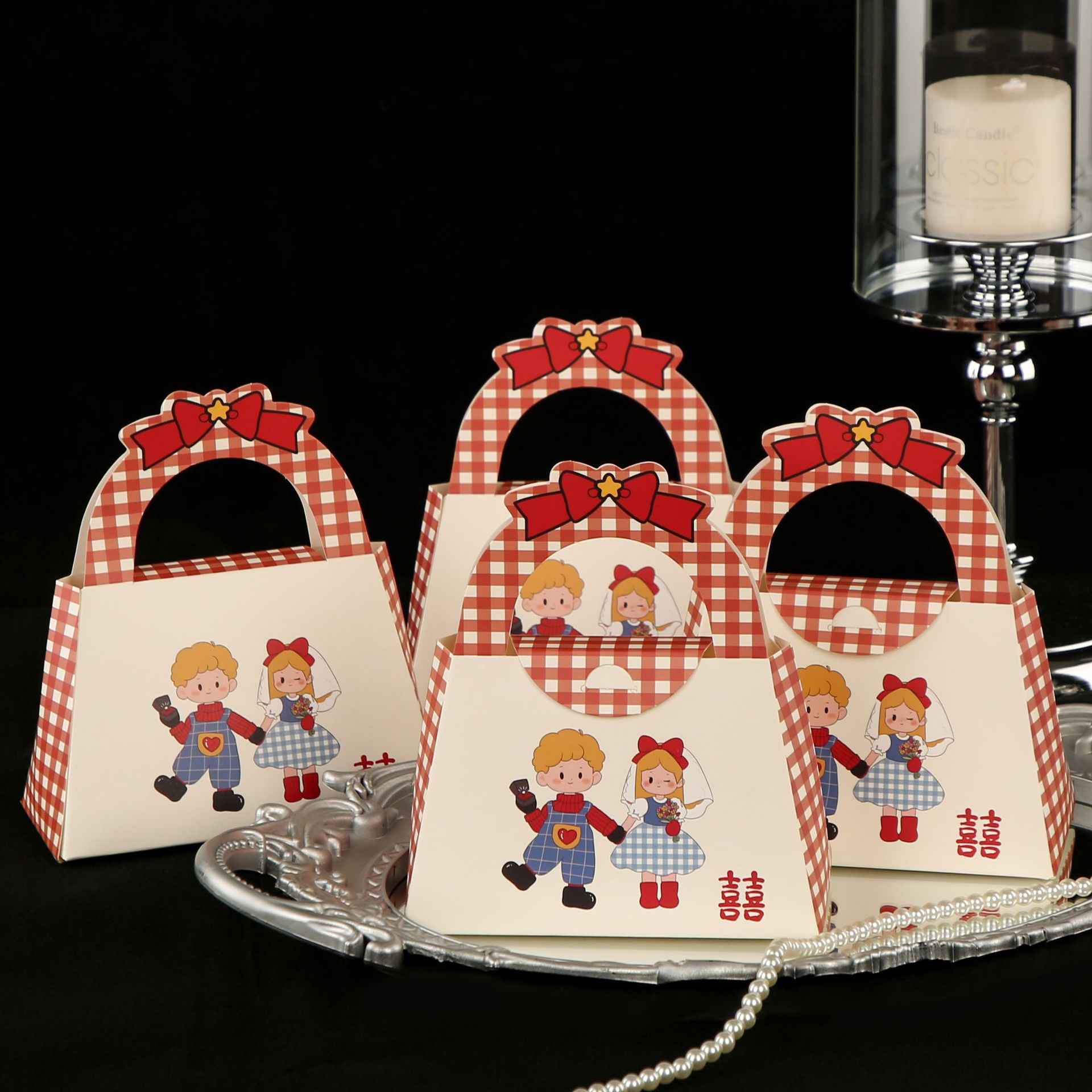 Dopamine candy box new creative cartoon cute portable candy bag with a high-end feel for weddings and engagements