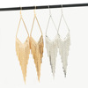 Fashionable ethnic silver earrings with tassels, accessories, European style, boho style, ethnic style, gold and silver