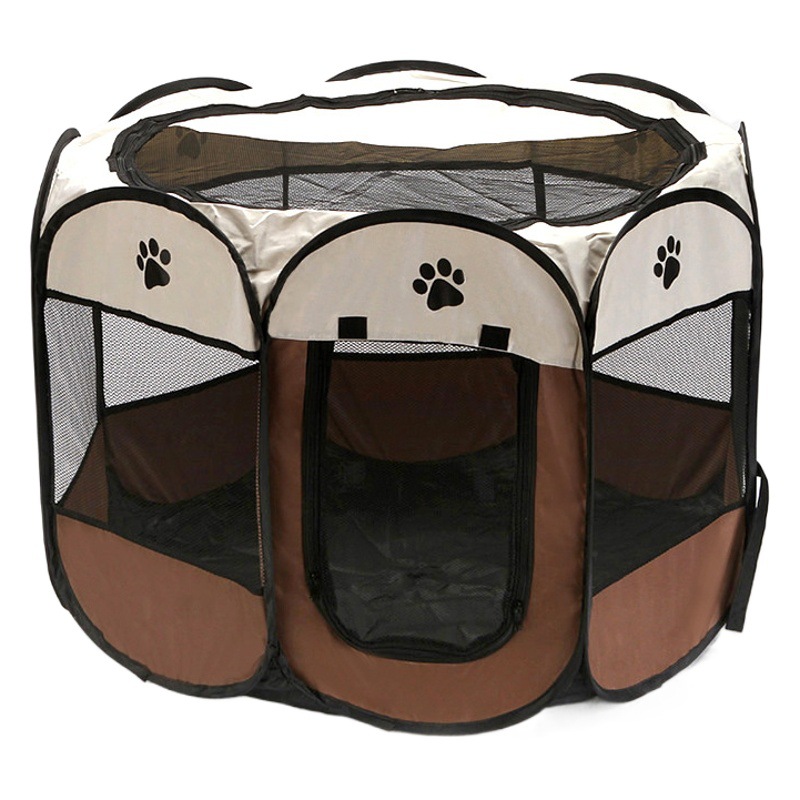 Suministro directo de fábrica plegable mascota tienda octogonal mascota sala de entrega Oxford tela mascota jaula octogonal gato nido perro jaula