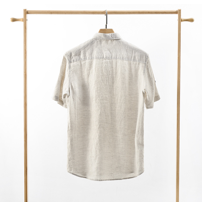 2024 hombres de lino del verano casual cómodo manga corta suelta transpirable camisa polo C028
