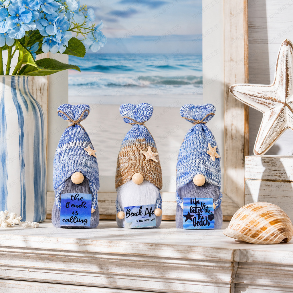 Ocean Festival lindo muñeca sin rostro muñeca de punto muñeca estrella de mar Rudolf Goblin muñeca Decoración