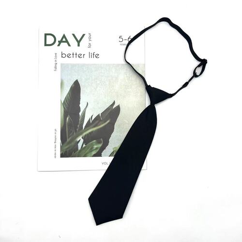 Tie for women hand-tied student solid color basic black small tie short style handsome casual versatile decorative trendy