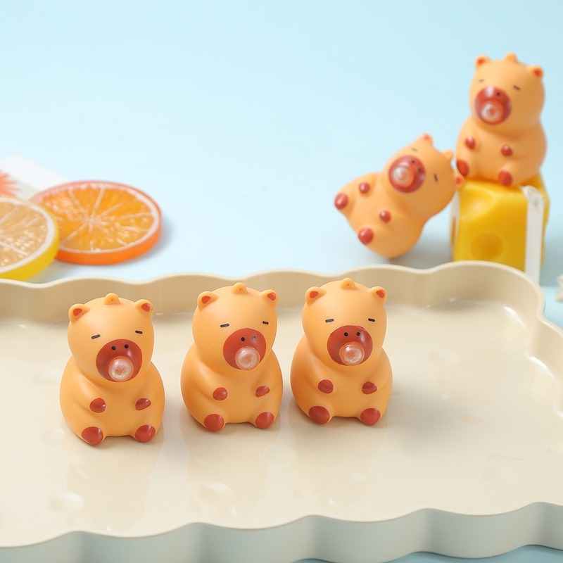 泡を吹き出すおもちゃ、かわいいミルクドラゴン、泡を吹くペンダント、ストレス解消グッズ、カピバラ、ピンチおもちゃ|undefined