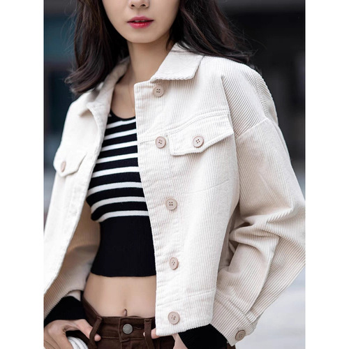 Women's 2025 Autumn Fashionable Collarless Blazer Jacket Casual Short-sleeve Outerwear