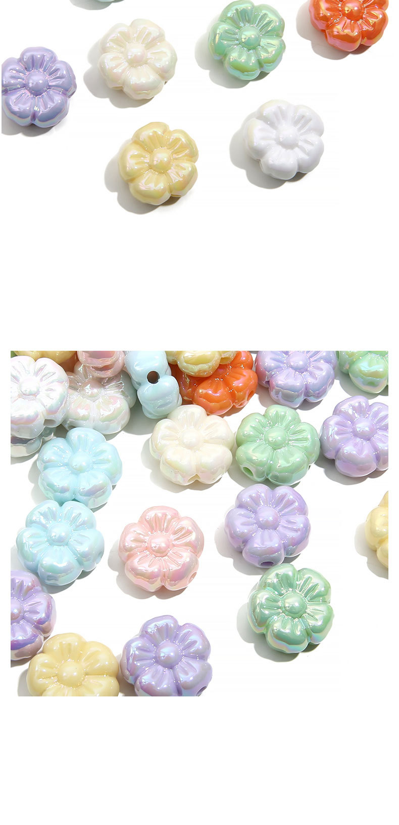 DIY Jewelry Accessories Classification Hole 2~2.9mm Hole Size 4 Pieces Per Pack Quantity 4 Pieces Per Pack 19 * 19mm Hole 2~2.9mm Arylic Flower DIY Jewelry Accessories Beads