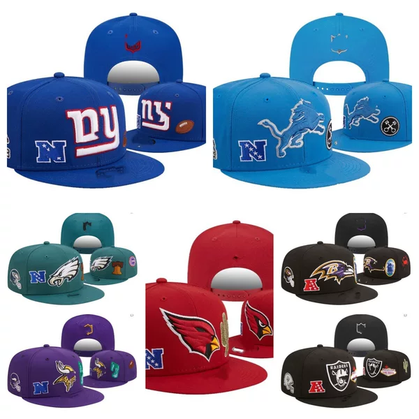 Foreign Trade Hip-Hop Nfl Large Brim Flat-Brim Hat Embroidered High-Quality Hip-Hop American-Style Adjustable Baseball Cap Team Cap t