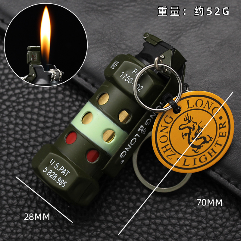 Zhonglong creativo inflable directo encendedor a prueba de viento llama roja adornos personales tabaco de metal al aire libre al por mayor