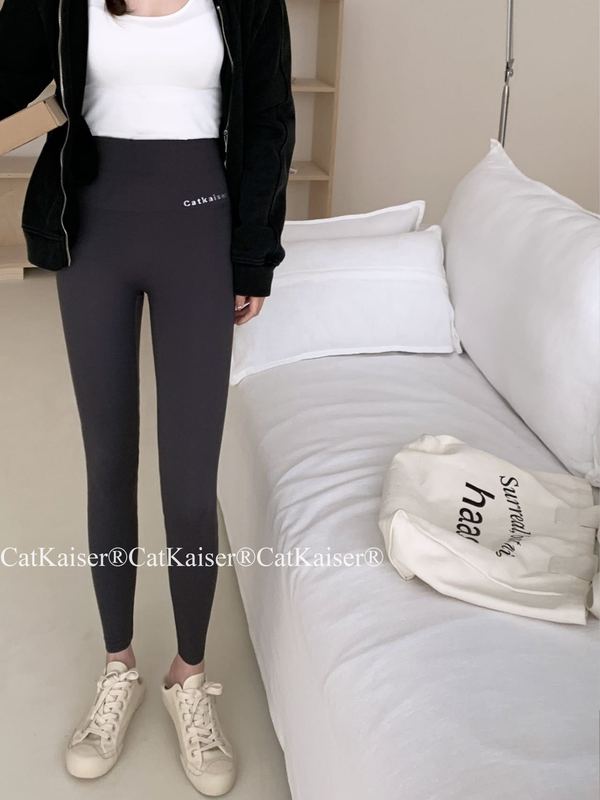 CatKaiser®裸感无尬线鲨鱼裤秋季新款健身运动瑜伽裤紧身打底裤|undefined