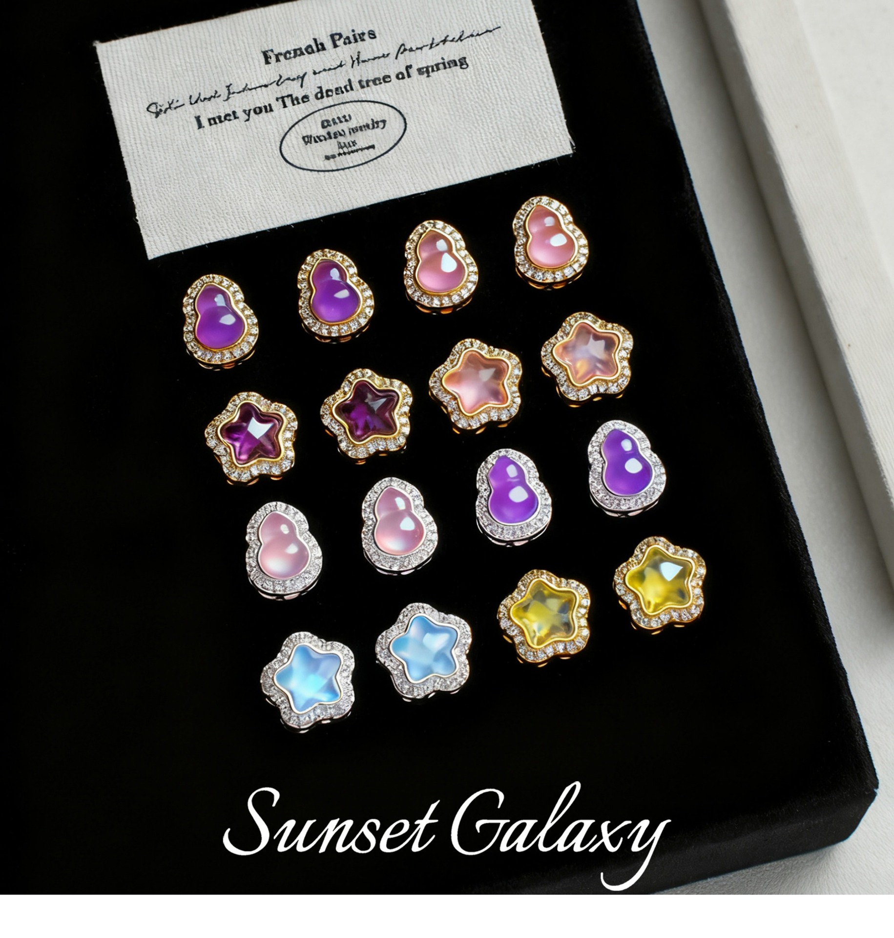 High Color Retention Real Gold Plated Zirconium Five-Pointed Star Gourd Spacer Crystal Handmade DIY Material Beaded Bracelet Accessories