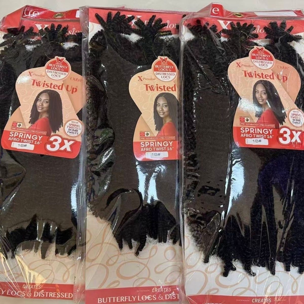 Set de 24 pulgadas 3X Marley Trenza Cabello Fibra Química Africano Curly Largo Afro Kinky