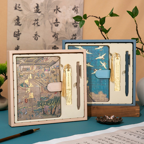Retro high-value hand ledger notepad diary ancient painting magnetic buckle wholesale student business notebook