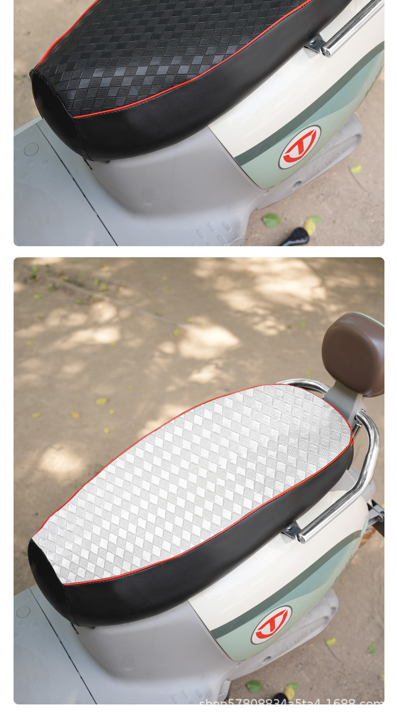 Electric Vehicle Cushion Cover Waterproof Sunscreen Motorcycle Seat Cover Leather Cover Heat Insulation Cushion Cover All Surrounded All Seasons Universal