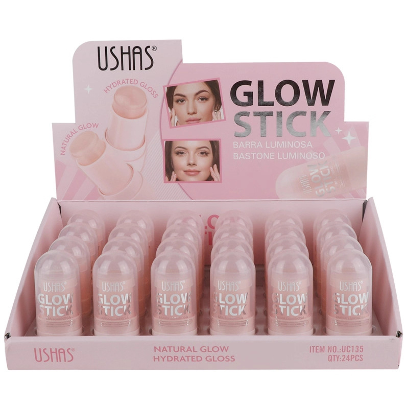 (caja de exhibición) USHAS maquillaje de belleza transfronterizo máscara labial humectante en stock de barra de resaltado UC135 al por mayor