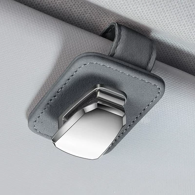 Card Holder Multifunctional Metal – Car Glasses Clip/Bill Clip - grey