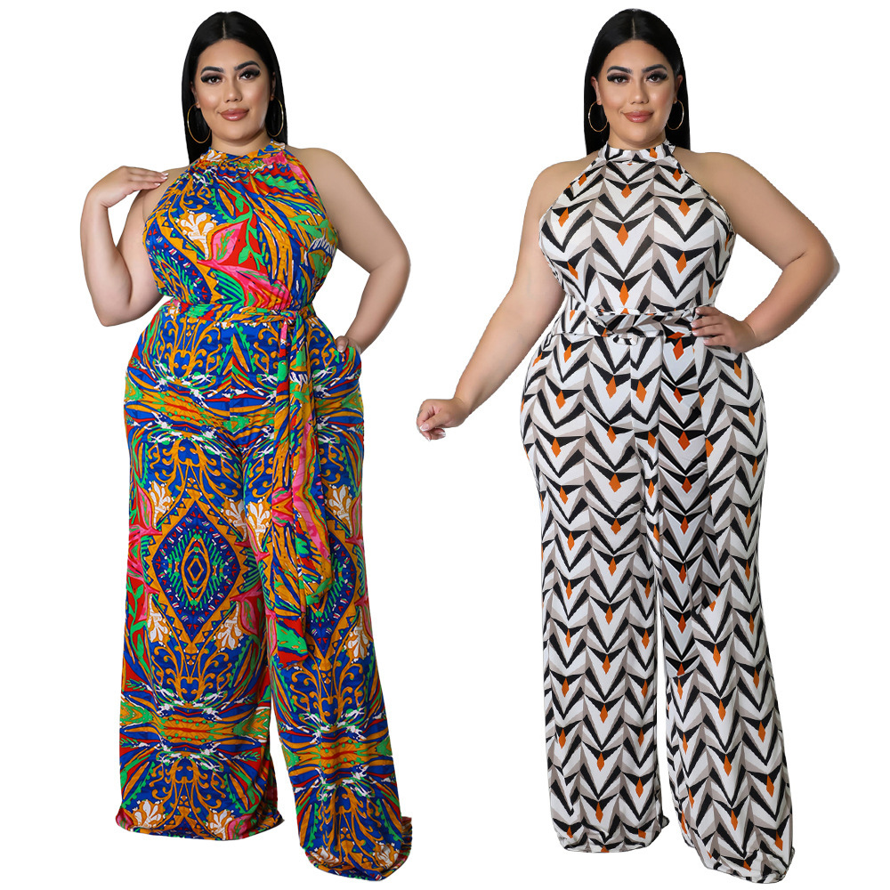Women's Daily Vintage Style Color Block Full Length Printing Jumpsuits display picture 1