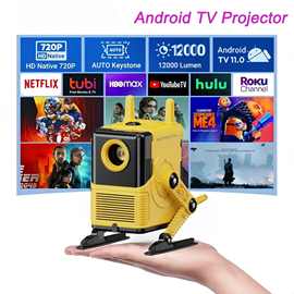 跨境新品源头厂家机器人H8迷你便捷式家用推荐投影仪超高清便携