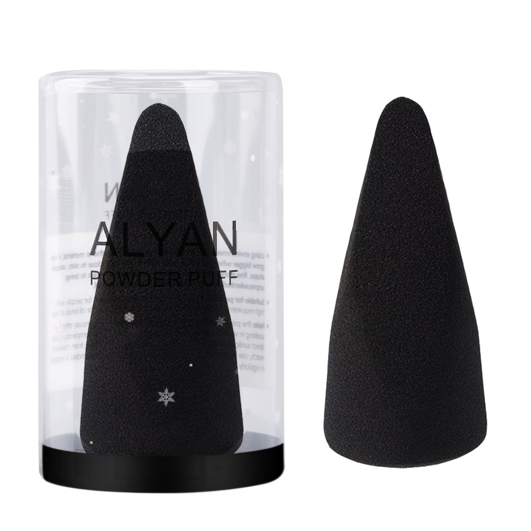 Huevo de maquillaje de belleza, soplo de maquillaje, negro clásico, variedad de formas, maquillaje de forma especial, huevo, herramienta de goteo de corte oblicuo sin látex