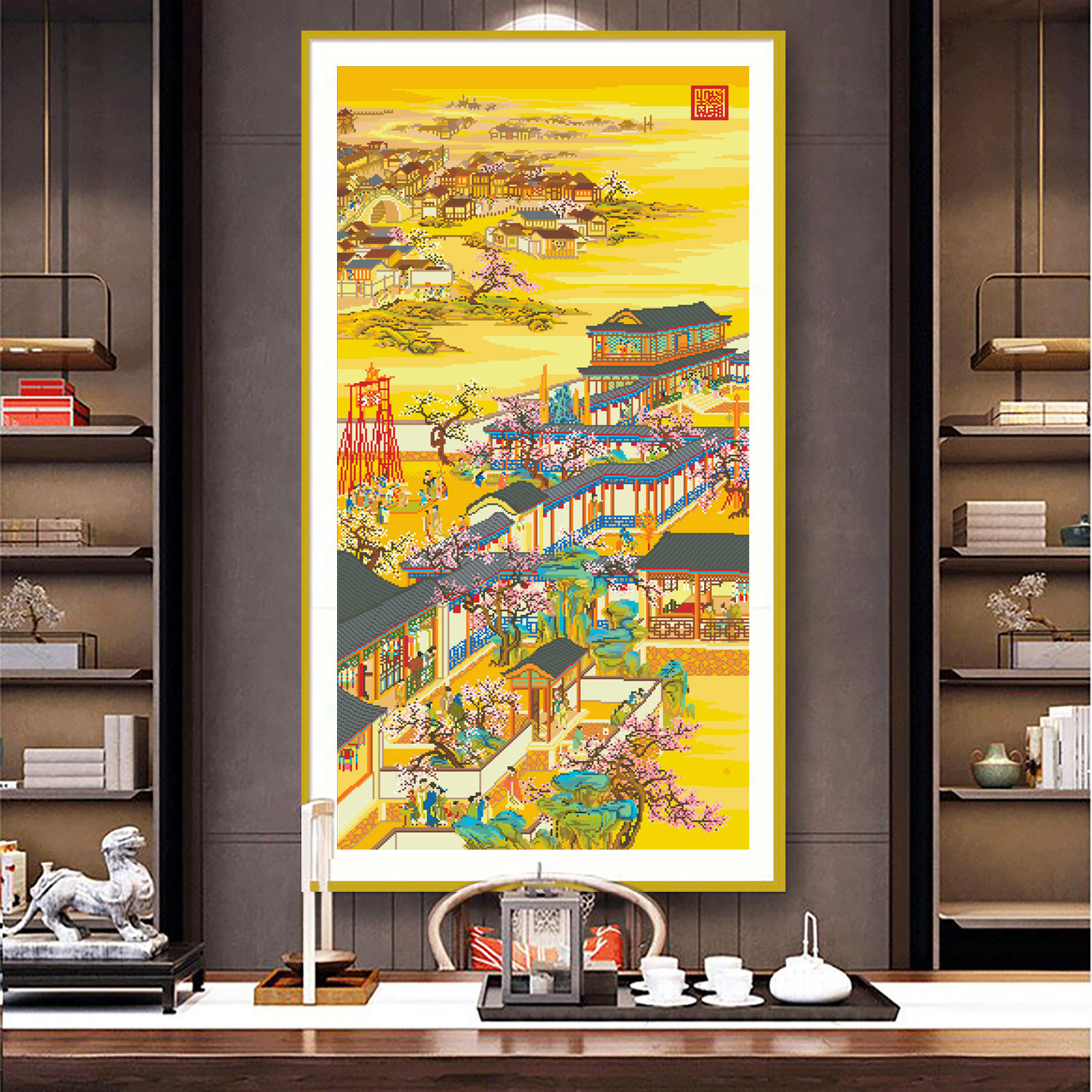 Monalisa Royal punto de cruz Yongzheng Diciembre-Lunar enero nuevo chino pintura decorativa bordado hecho a mano