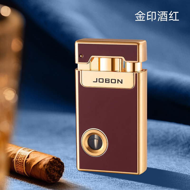 JOBON双火打火机透明可视气仓直冲软火两用充气防风点烟器打火机|undefined