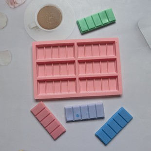 6-connected Rectangular Chocolate 323 Cake Silicone Mold Pastry Jelly Egg Tart Bread Mold Baking Tool