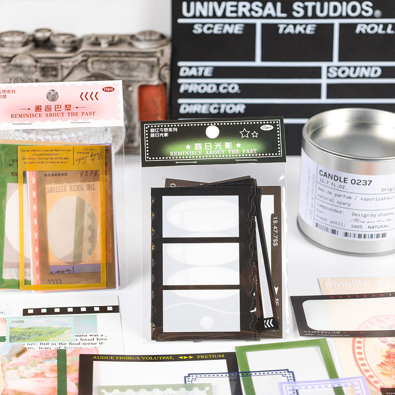 Xiyi Jinsi Diario PVC pegatinas a prueba de agua retro frontera pegatinas para niños ins estilo foto decorativa frontera pegatinas