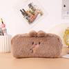Japanese high quality plush cute pencil case, capacious stationery for elementary school students, with little bears, South Korea