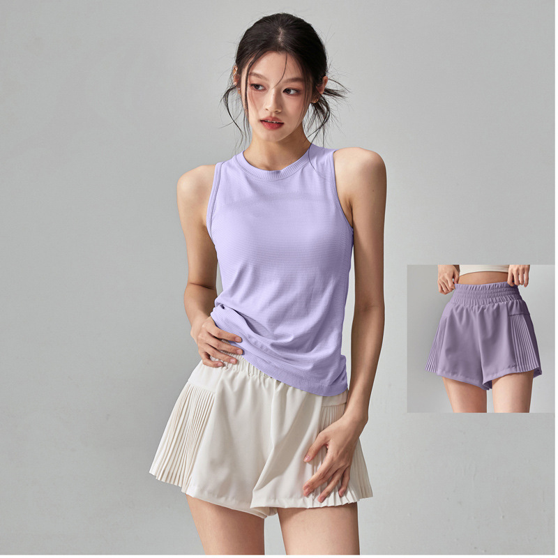 女性用ヨガウェア、新しい万能夏用速乾Tシャツショーツ2点セット、ランニングスポーツピラティスフィットネススーツ|undefined